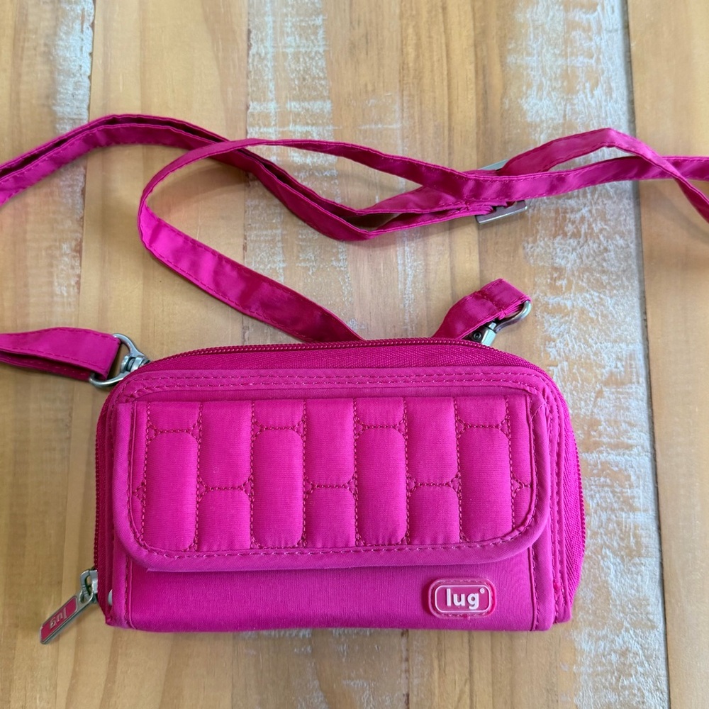 Lug Fuchsia/Magenta/Pink Quilted Crossbody Wallet Bag